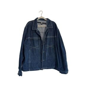 Marithe Francois Girbaud Distressed Denim Jacket XXL Dark Blue